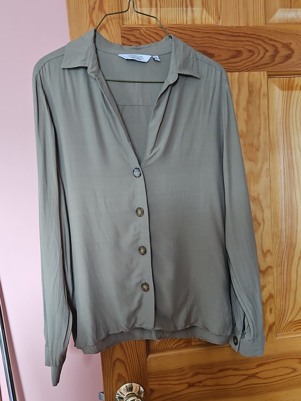 & Other Stories Olive Green Button-Down Blouse
